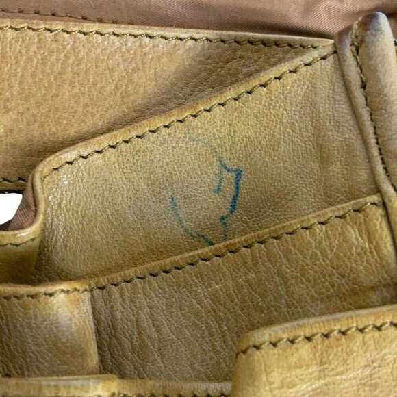 Vintage Shafmaster Leather Briefcase Tan With Shoulder Strap & Organizer Pockets - Picture 12 of 12